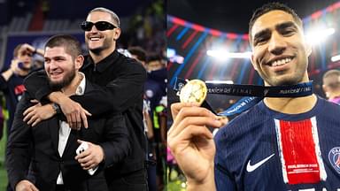 Khabib Nurmagomedov (L), Achraf Hakimi (R)
