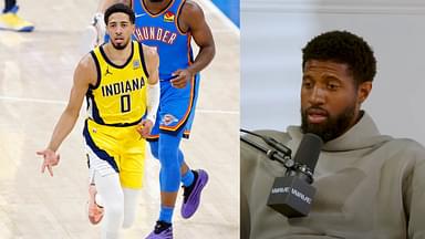 Tyrese Haliburton (L) and Paul George (R)