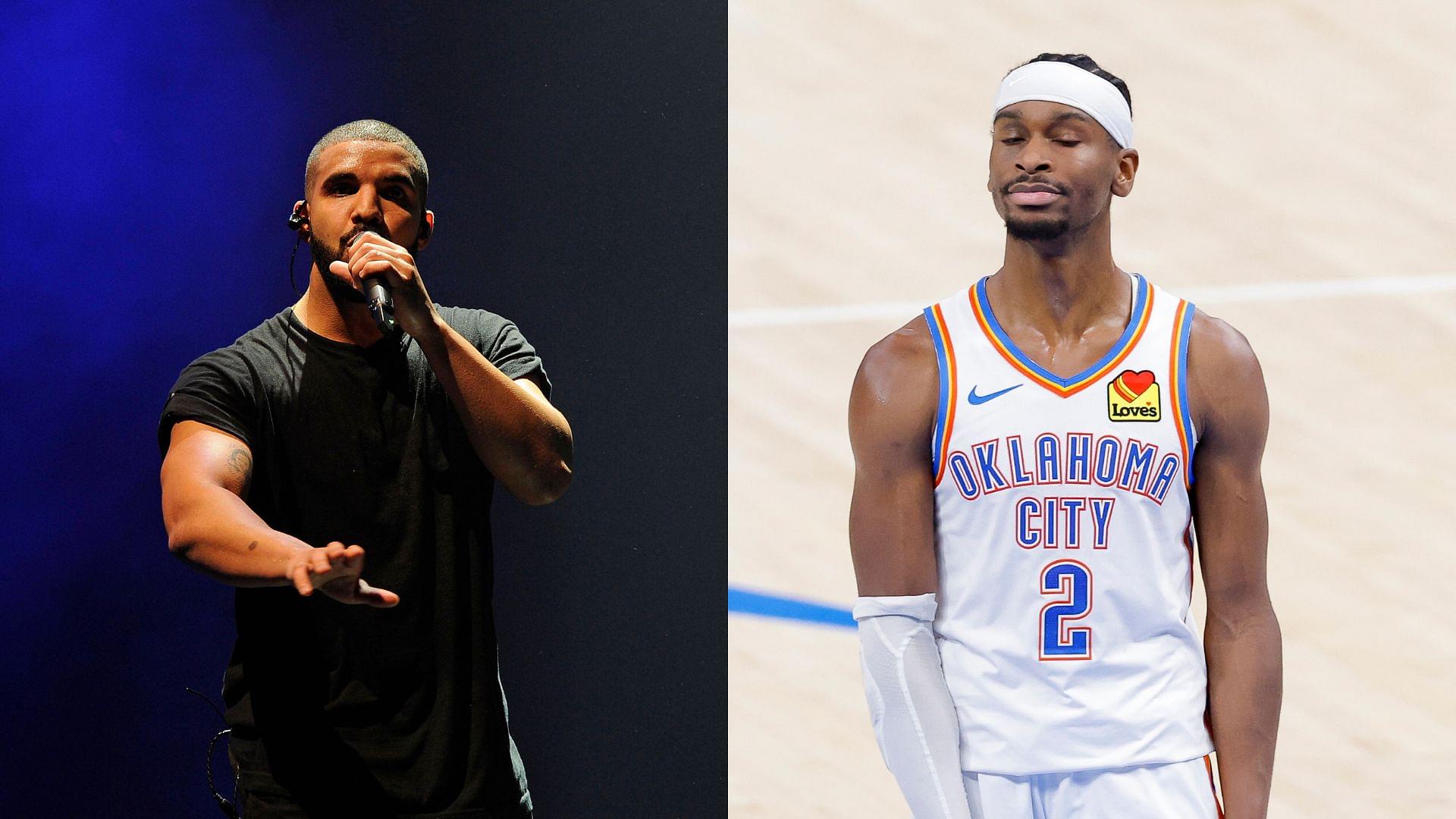 Drake (L) and Shai Gilgeous-Alexander (R)