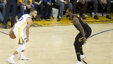 May 31, 2018 - Oakland, California, U.S - LeBron James 23 of the Cleveland Cavaliers defends against Stephen Curry 30 of the Golden State Warriors during their NBA Basketball Herren USA Championship Game 1 at Oracle Arena in Oakland, California on Thursday, May 31, 2018