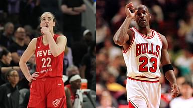 Caitlin Clark (L) and Michael Jordan (R)