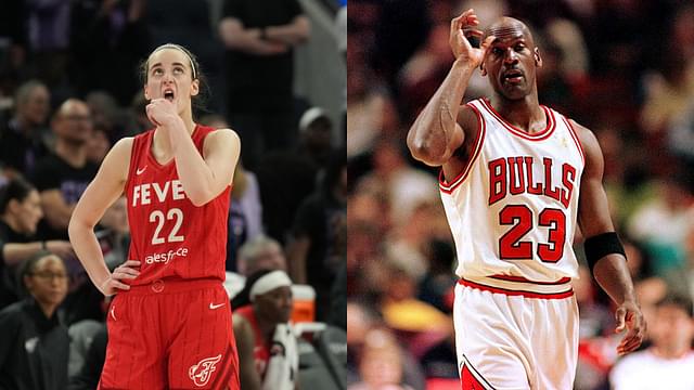 Caitlin Clark (L) and Michael Jordan (R)