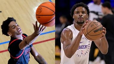 Kiyan Anthony (L), Bronny James (R)