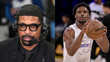 Jalen Rose (L) and Bronny James (R)