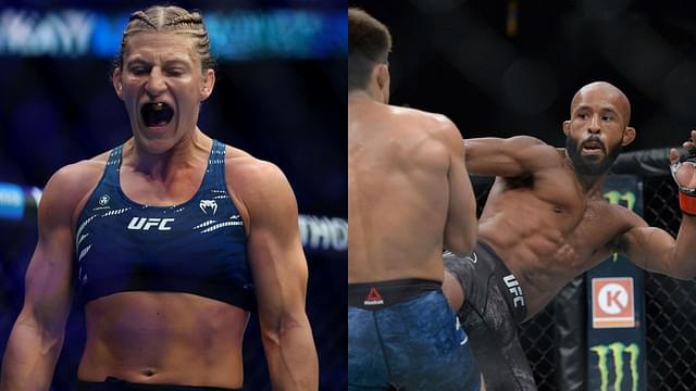 Kayla Harrison (L), Demetrious Johnson (R)