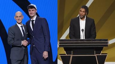 Cooper Flagg (L), Tim Duncan (R)