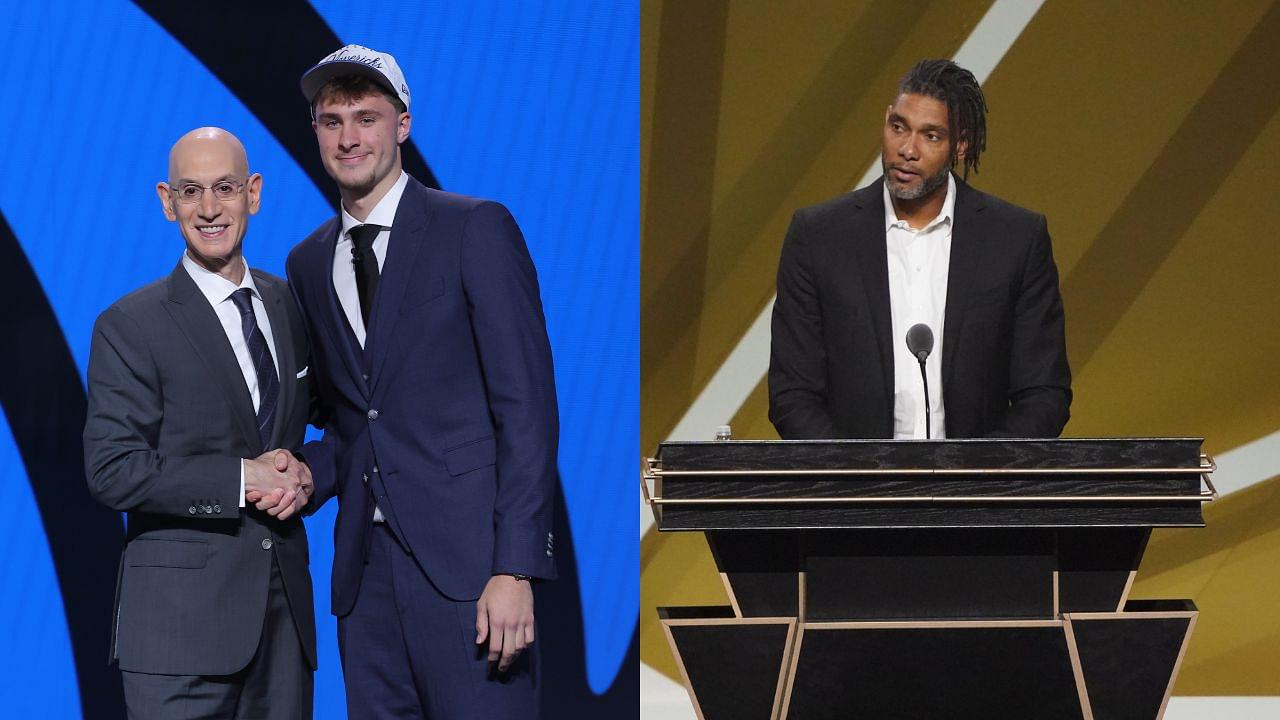 Cooper Flagg (L), Tim Duncan (R)