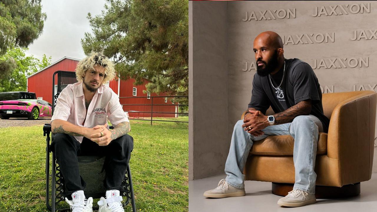 Sean O'Malley (L), Demetrious Johnson (R)