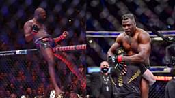 Jon Jones (L), Francis Ngannou (R)