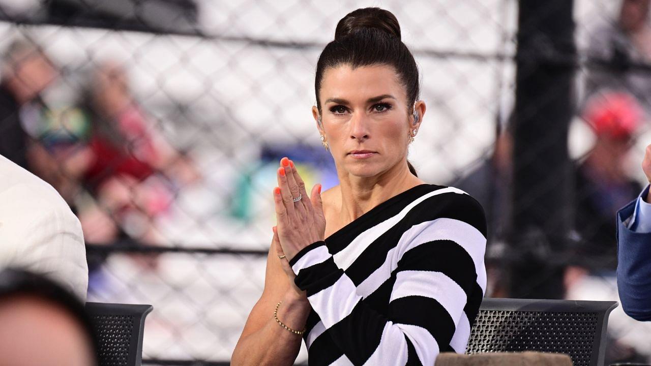 Former professional racing driver Danica Patrick looks on before the 109th Running of the Indianapolis 500 at Indianapolis Motor Speedway.