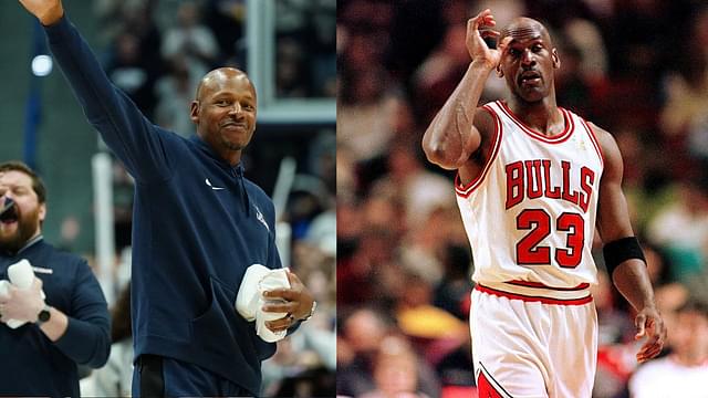 Ray Allen (L), Michael Jordan (R)