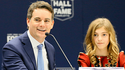 February 1, 2019 - Charlotte, North Carolina, U.S - Retired NASCAR Motorsport USA Driver JEFF GORDON and his daughter ELLA SOFIA GORDON at the 2019 NASCAR Hall of Fame Induction Ceremony post press conference PK Pressekonferenz on February 1, 2019 in Charlotte, North Carolina 2019 NASCAR Hall of Fame Induction Ceremony Post Press - ZUMAc173 20190201_zsp_c173_041 Copyright: xEdxClementex