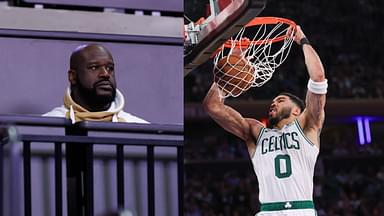 Shaquille O'Neal (L), Jayson Tatum (R)