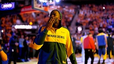 Golden State Warriors forward Draymond Green (23) blows a kiss towards the crowd before the start of the game against the Minnesota Timberwolves during game four of the second round for the 2025 NBA Playoffs at Chase Center.