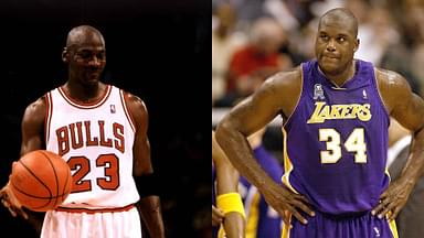 Michael Jordan (L) and Shaquille O'Neal (R)