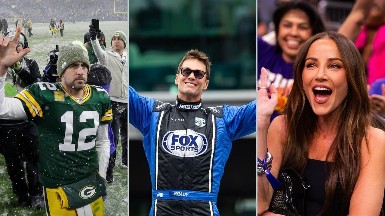 Aaron Rodgers, Tom Brady and Kay Adams