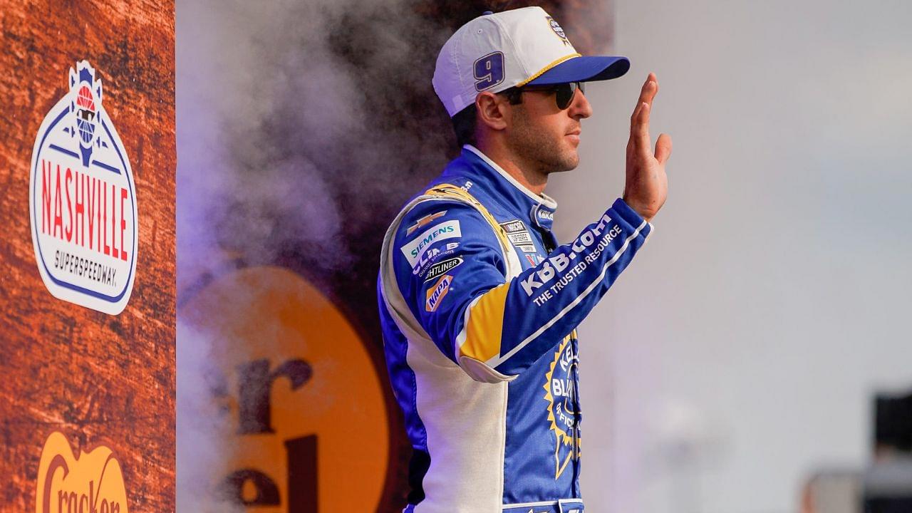 NASCAR Cup Series driver Chase Elliott is introduced before the Cracker Barrel 400 at Nashville Superspeedway in Lebanon, Tenn., Sunday, June 1, 2025.