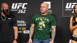 ESPN Fight Commentator and Podcast host Joe Rogan at the Ceremonial Weigh-Ins at the George R. Brown Convention Center of UFC 262 Olivera vs. Chandler.