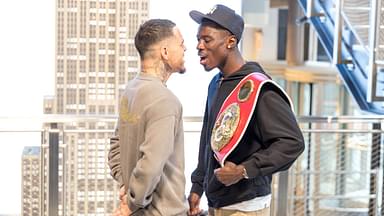Richardson Hitchins v George Kambosos Jr Boxers George Kambosos Jr. and Richardson Hitchins visit the Empire State Building