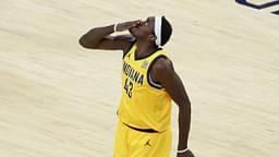Indiana Pacers forward Pascal Siakam (43) celebrates after a play in the third quarter during game six of the 2025 NBA Finals against the Oklahoma City Thunder at Gainbridge Fieldhouse.