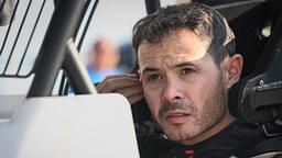 Kyle Larson (57) gets ready to hit the track at the World of Outlaws sprint car event Friday, June 6, 2025, at the Plymouth Dirt Track in Plymouth, Wisconsin.