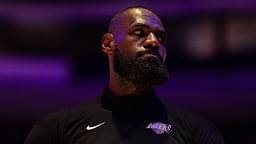 Jan 28, 2025; Philadelphia, Pennsylvania, USA; Los Angeles Lakers forward LeBron James (23) before action against the Philadelphia 76ers at Wells Fargo Center. | Credits- Bill Streicher-Imagn Images