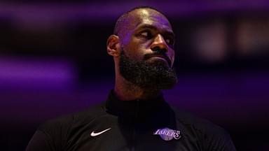 Jan 28, 2025; Philadelphia, Pennsylvania, USA; Los Angeles Lakers forward LeBron James (23) before action against the Philadelphia 76ers at Wells Fargo Center. | Credits- Bill Streicher-Imagn Images
