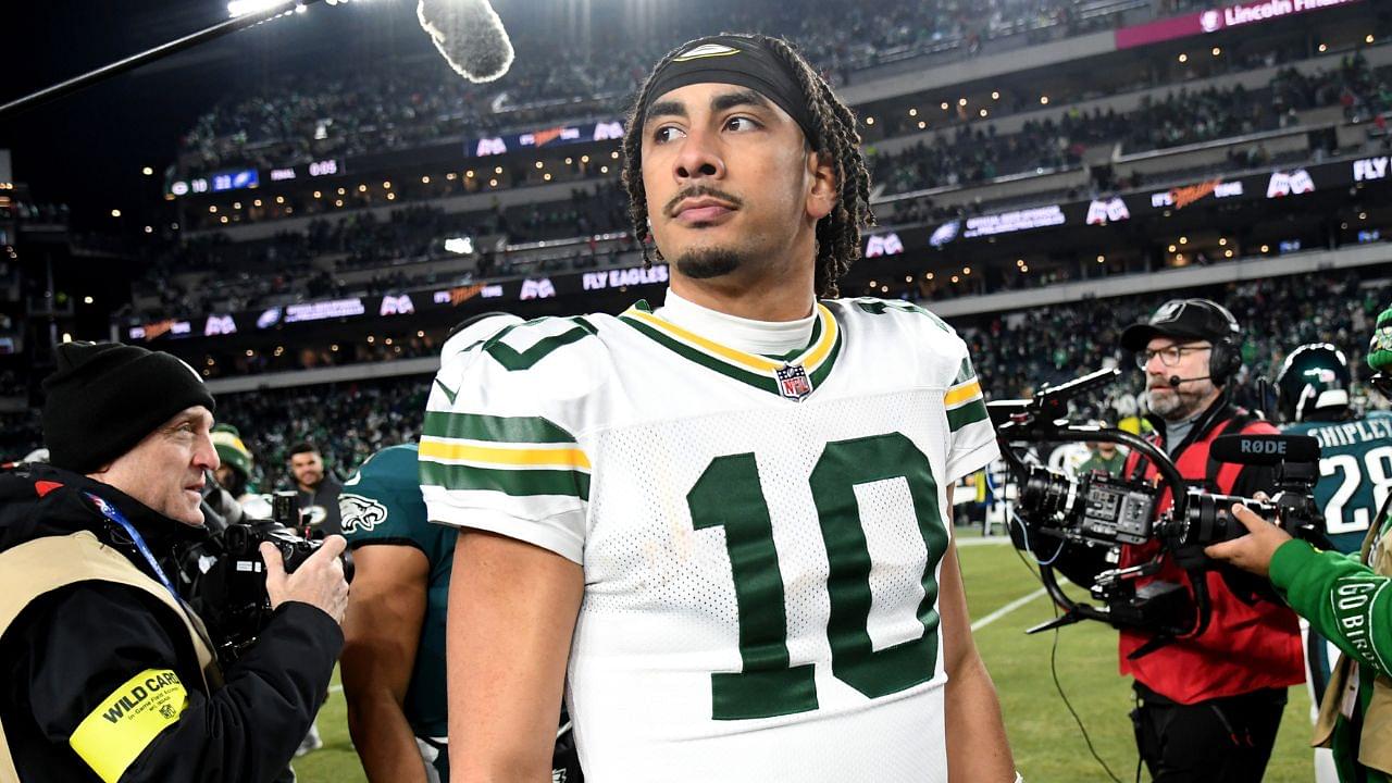 Green Bay Packers quarterback Jordan Love (10) on the field after loss to the Philadelphia Eagles in an NFC wild card game at Lincoln Financial Field.