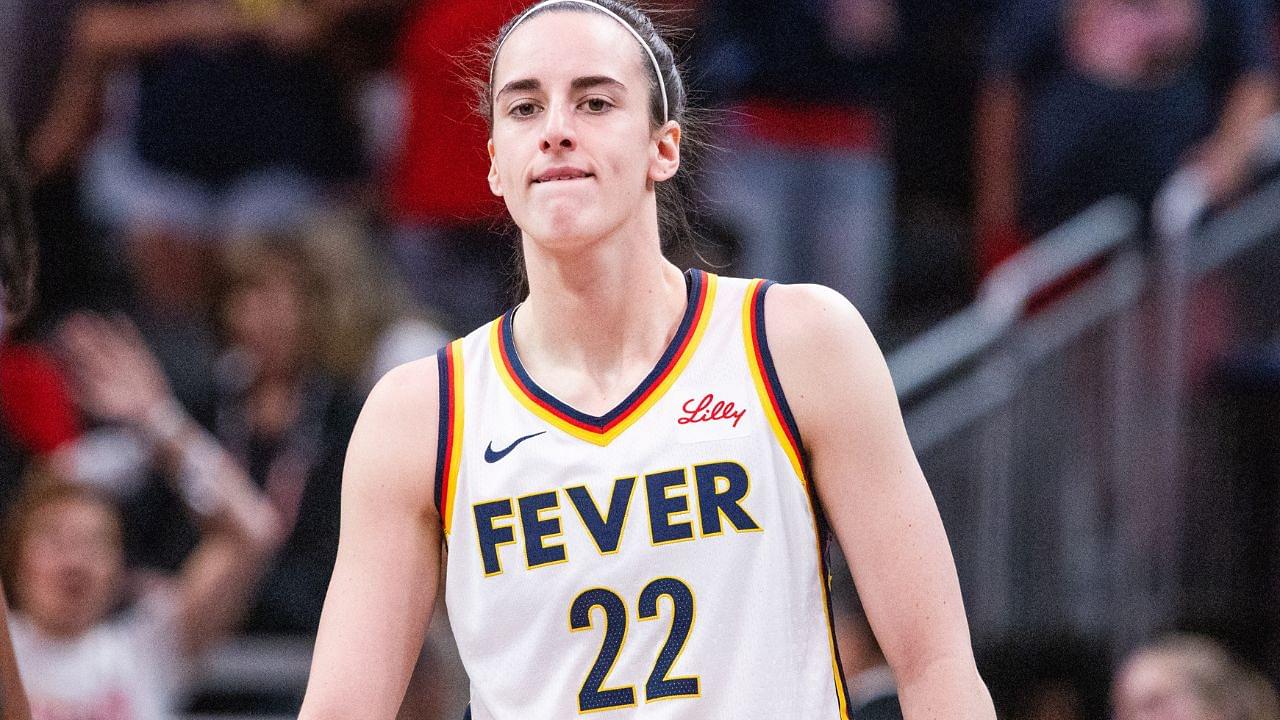Indiana Fever guard Caitlin Clark (22) in the first half against Golden State Valkyries at Gainbridge Fieldhouse.