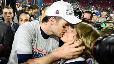 New England Patriots quarterback Tom Brady (12, left) kisses mother Galynn Brady (right) after Super Bowl XLIX against the Seattle Seahawks at University of Phoenix Stadium. The Patriots defeated the Seahawks 28-24.