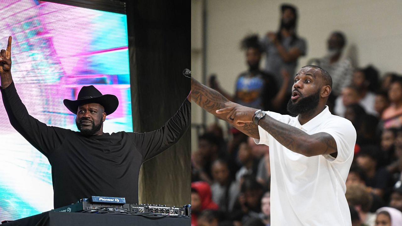 Shaquille O'Neal (L), LeBron James (R)