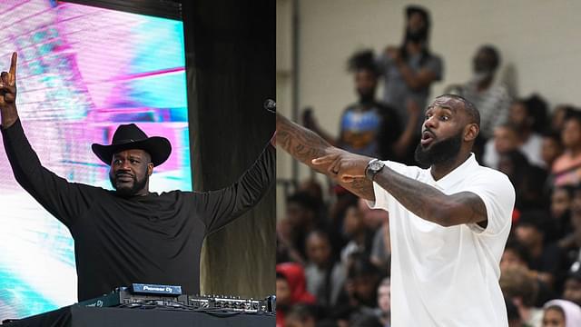 Shaquille O'Neal (L), LeBron James (R)