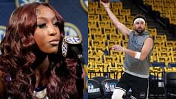 Flau’jae Johnson (L), Klay Thompson (R)