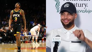 Bradley Beal (L), Steph Curry (R)