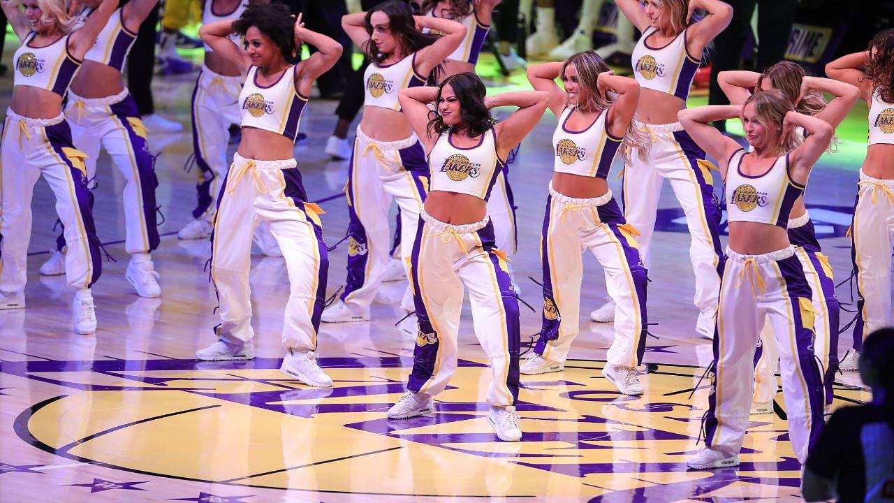 Los Angeles Lakers girls dance during the Los Angeles Lakers game versus the Toronto Raptors