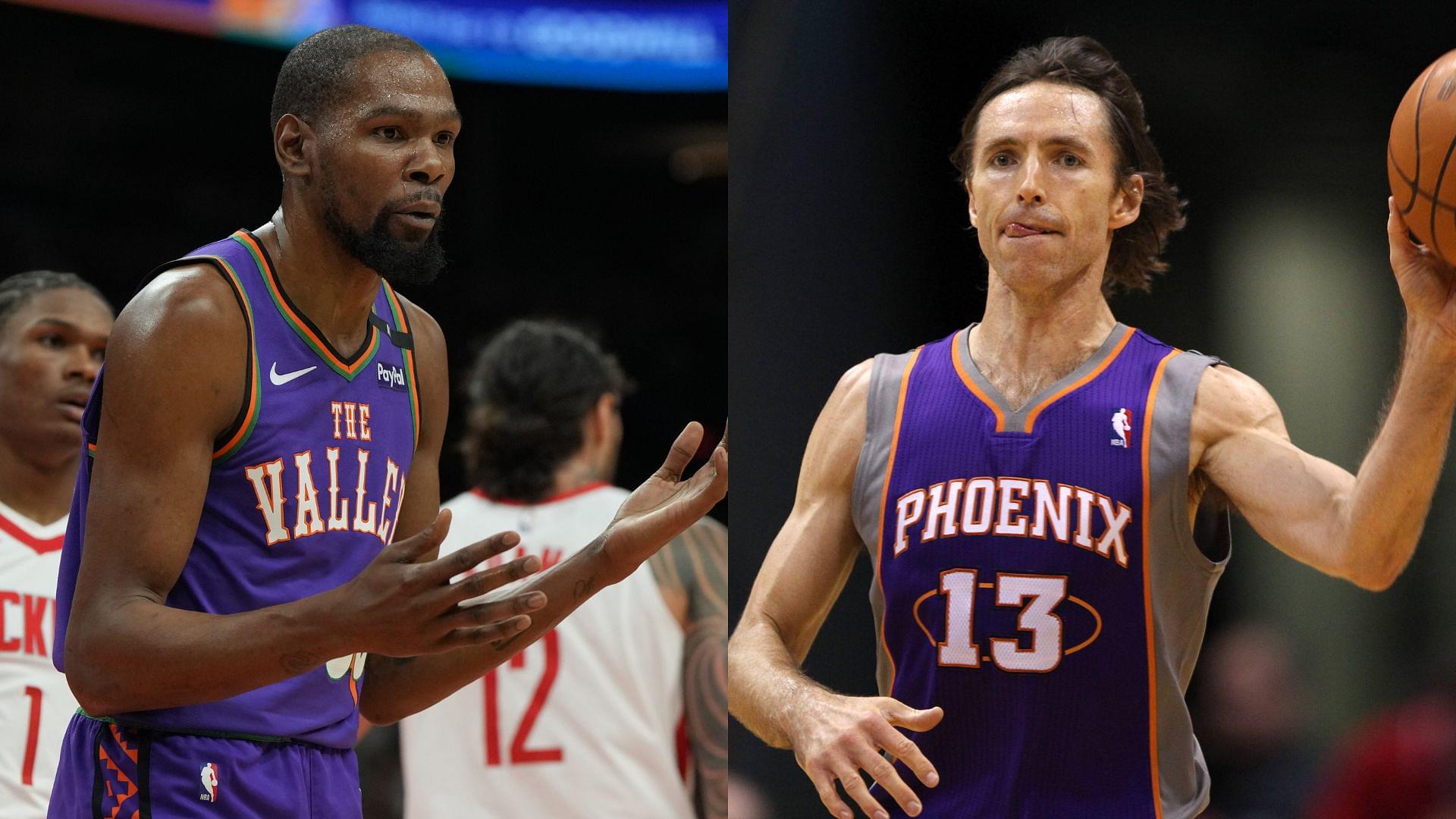 Kevin Durant (L) and Steve Nash (R)