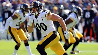 Pittsburgh Steelers linebacker TJ Watt (90) defends a pass against the Baltimore Ravens at M&T Bank Stadium.