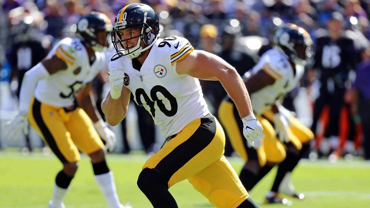 Pittsburgh Steelers linebacker TJ Watt (90) defends a pass against the Baltimore Ravens at M&T Bank Stadium.
