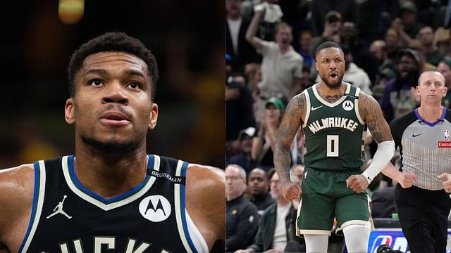 Giannis Antetokounmpo (L), Damian Lillard (R)
