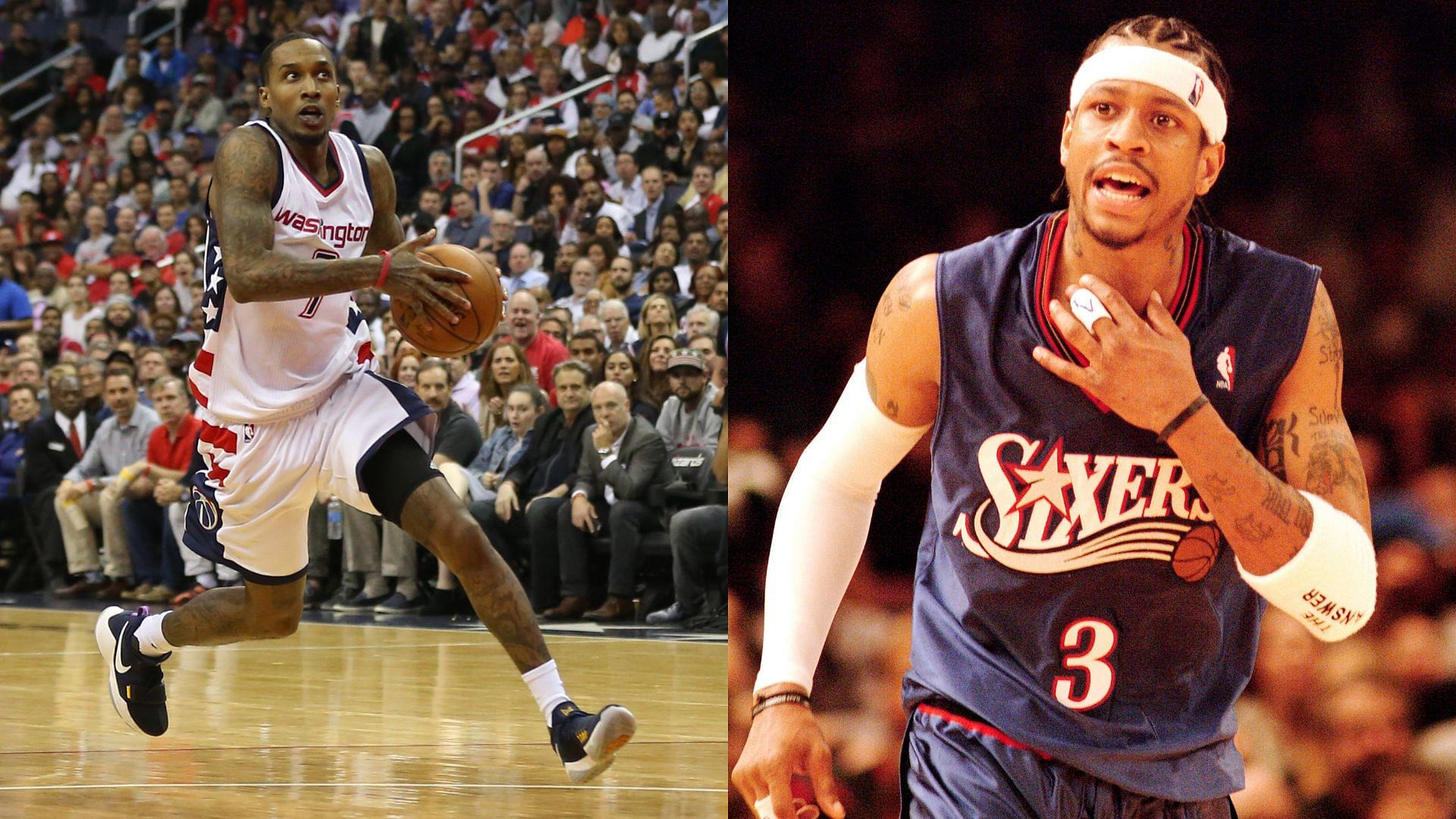 Brandon Jennings (L) and Allen Iverson (R)
