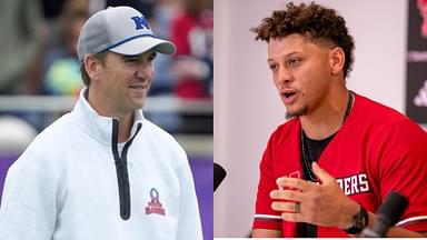 Eli Manning (L) and Patrick Mahomes (R)