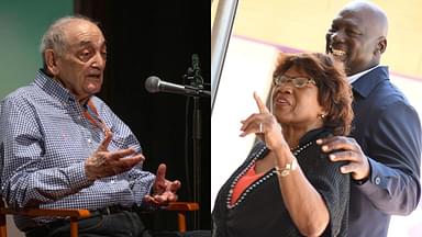 Sonny Vaccaro (L), Michael and Deloris Jordan (R)