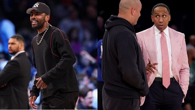 Kyrie Irving (L) and Stephen A. Smith (R)