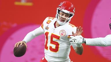 Feb 9, 2025; New Orleans, LA, USA; Kansas City Chiefs quarterback Patrick Mahomes (15) is tackled by Philadelphia Eagles linebacker Josh Sweat (19) in Super Bowl LIX between the Philadelphia Eagles and the Kansas City Chiefs at Ceasars Superdome.