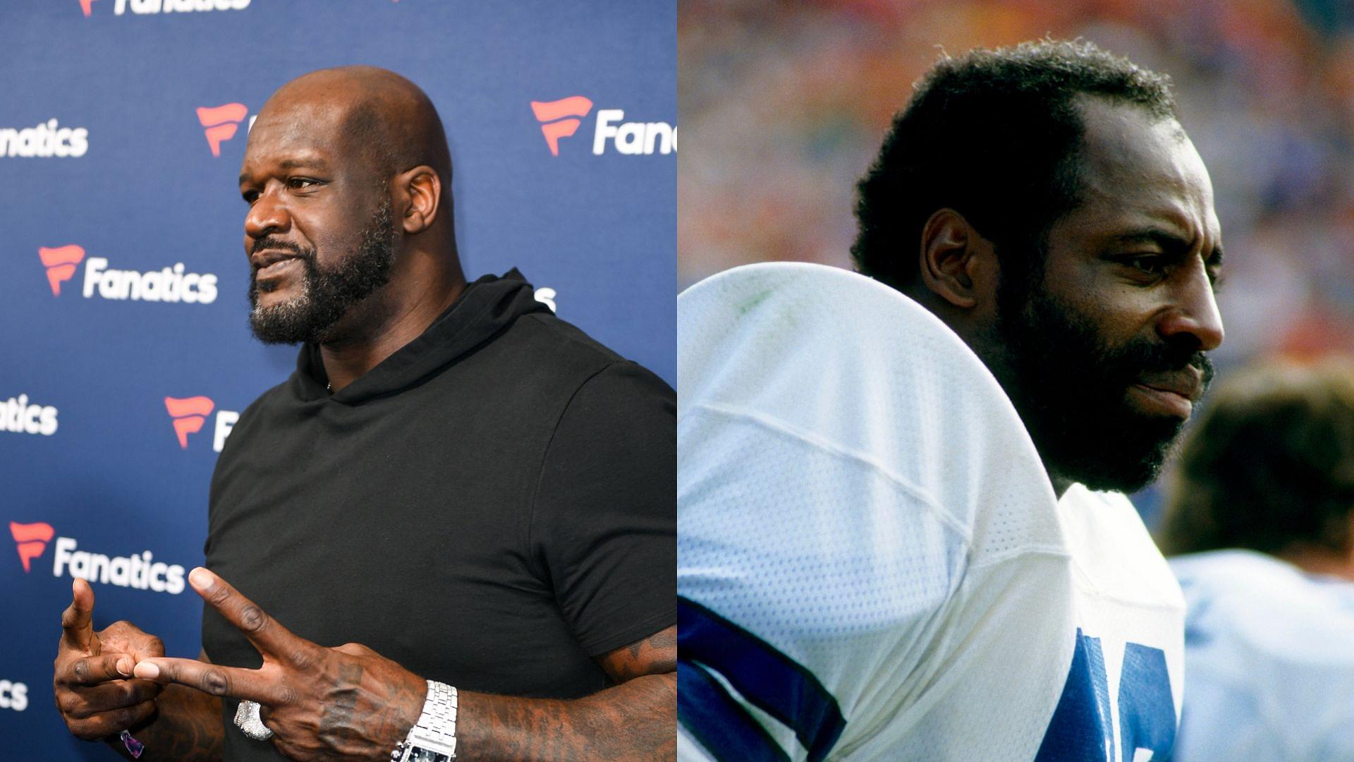 Shaquille O'Neal (L) and Ed Jones (R)