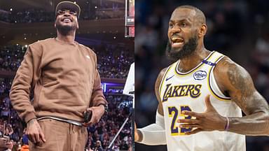 Carmelo Anthony (L), LeBron James (R)