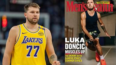 Luka Doncic prior to transformation (L) and after getting in shape (R)