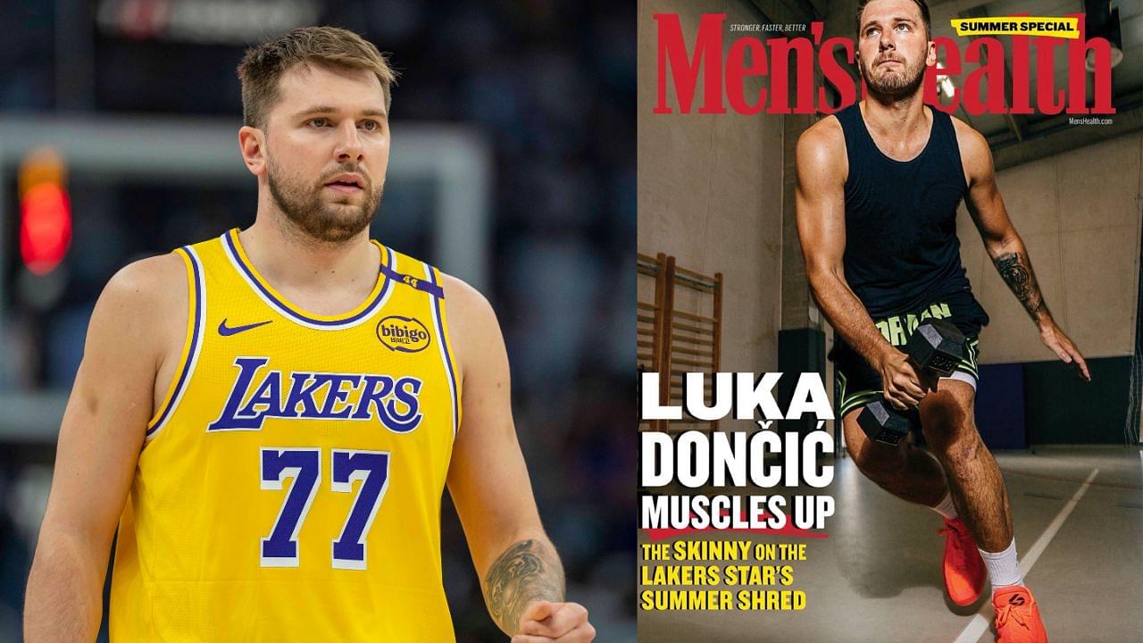 Luka Doncic prior to transformation (L) and after getting in shape (R)