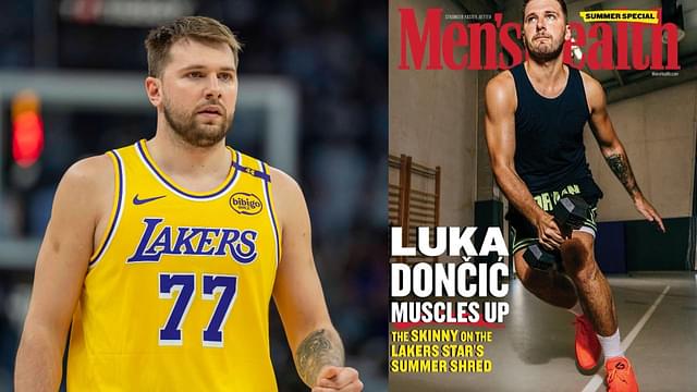 Luka Doncic prior to transformation (L) and after getting in shape (R)