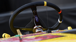 MADISON, IL - JUNE 05: The steering wheel sits on top of the Joey Logano (22) Team Penske NextGen Ford Mustang in victory lane at the conclusion of the NASCAR, Motorsport, USA Cup Series Inaugural Enjoy Illinois 300. (Photo by Michael Allio Icon Sportswire) AUTO: JUN 05 NASCAR Cup Series Enjoy Illinois 300 Presented by TicketSmarter Icon116220605159300